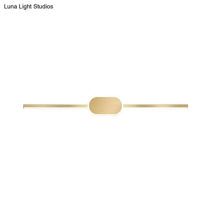 Simple style gold metallic led vanity sconce bedroom wall mounted light