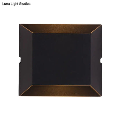 DecorBites™ Simple Style Matte Black LED Wall Sconce Lamp with Metallic Squared Shade - Warm/White Lighting for Balcony