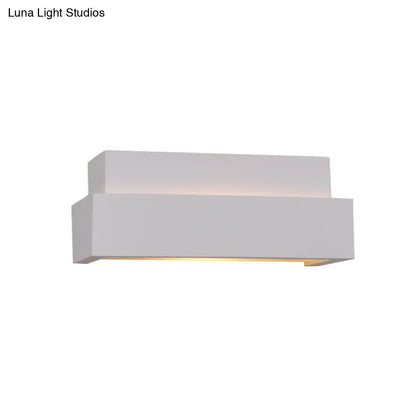DecorBites™ Simple Style White Rectangular Wall Washer Light for Bedroom - Plaster Wall Mounted Lamp