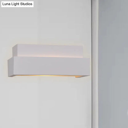 DecorBites™ Simple Style White Rectangular Wall Washer Light for Bedroom - Plaster Wall Mounted Lamp