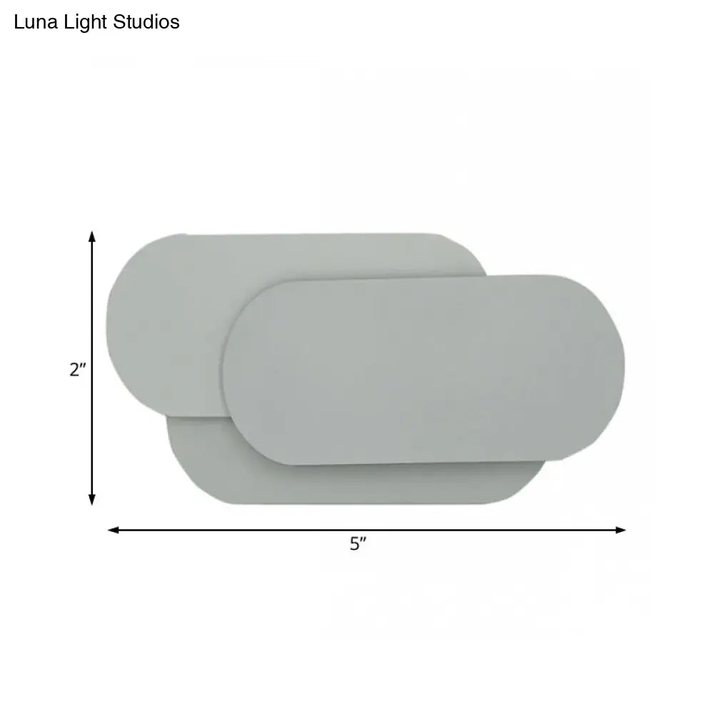 DecorBites™ Simple & Stylish Grey Metal Oval Shade Sconce for Bedroom - Warm/White LED Wall Light Fixture
