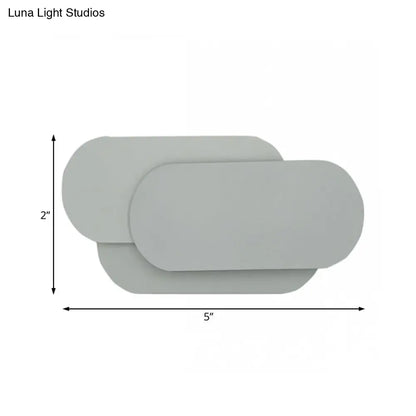 DecorBites™ Simple & Stylish Grey Metal Oval Shade Sconce for Bedroom - Warm/White LED Wall Light Fixture