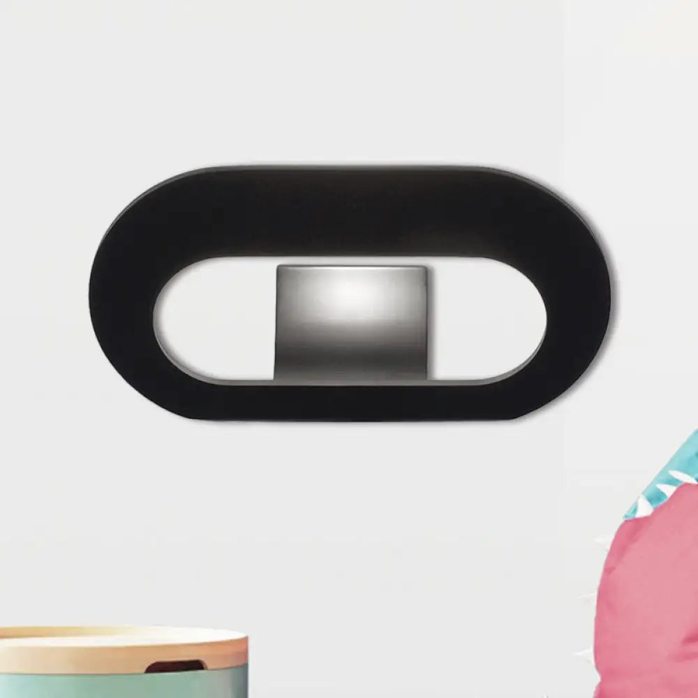 DecorBites™ Simple Stylish Oval Shade Wall Lamp with Warm/White LED Lighting in Black/Grey