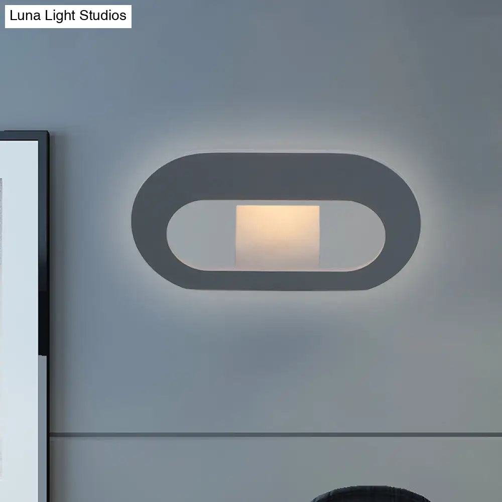 DecorBites™ Simple Stylish Oval Shade Wall Lamp with Warm/White LED Lighting in Black/Grey