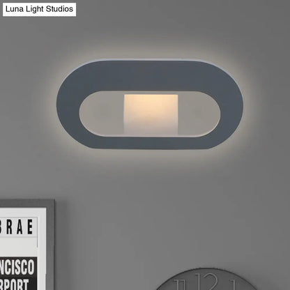 DecorBites™ Simple Stylish Oval Shade Wall Lamp with Warm/White LED Lighting in Black/Grey