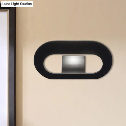 DecorBites™ Simple Stylish Oval Shade Wall Lamp with Warm/White LED Lighting in Black/Grey