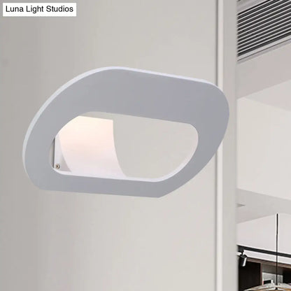 DecorBites™ Simple Stylish Oval Shade Wall Lamp with Warm/White LED Lighting in Black/Grey