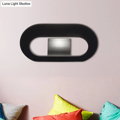 DecorBites™ Simple Stylish Oval Shade Wall Lamp with Warm/White LED Lighting in Black/Grey