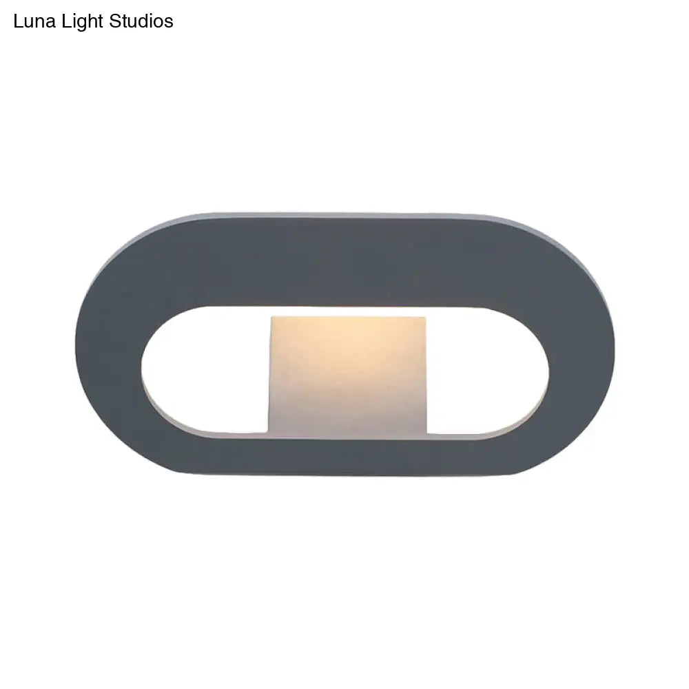 DecorBites™ Simple Stylish Oval Shade Wall Lamp with Warm/White LED Lighting in Black/Grey