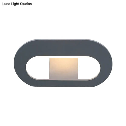 DecorBites™ Simple Stylish Oval Shade Wall Lamp with Warm/White LED Lighting in Black/Grey