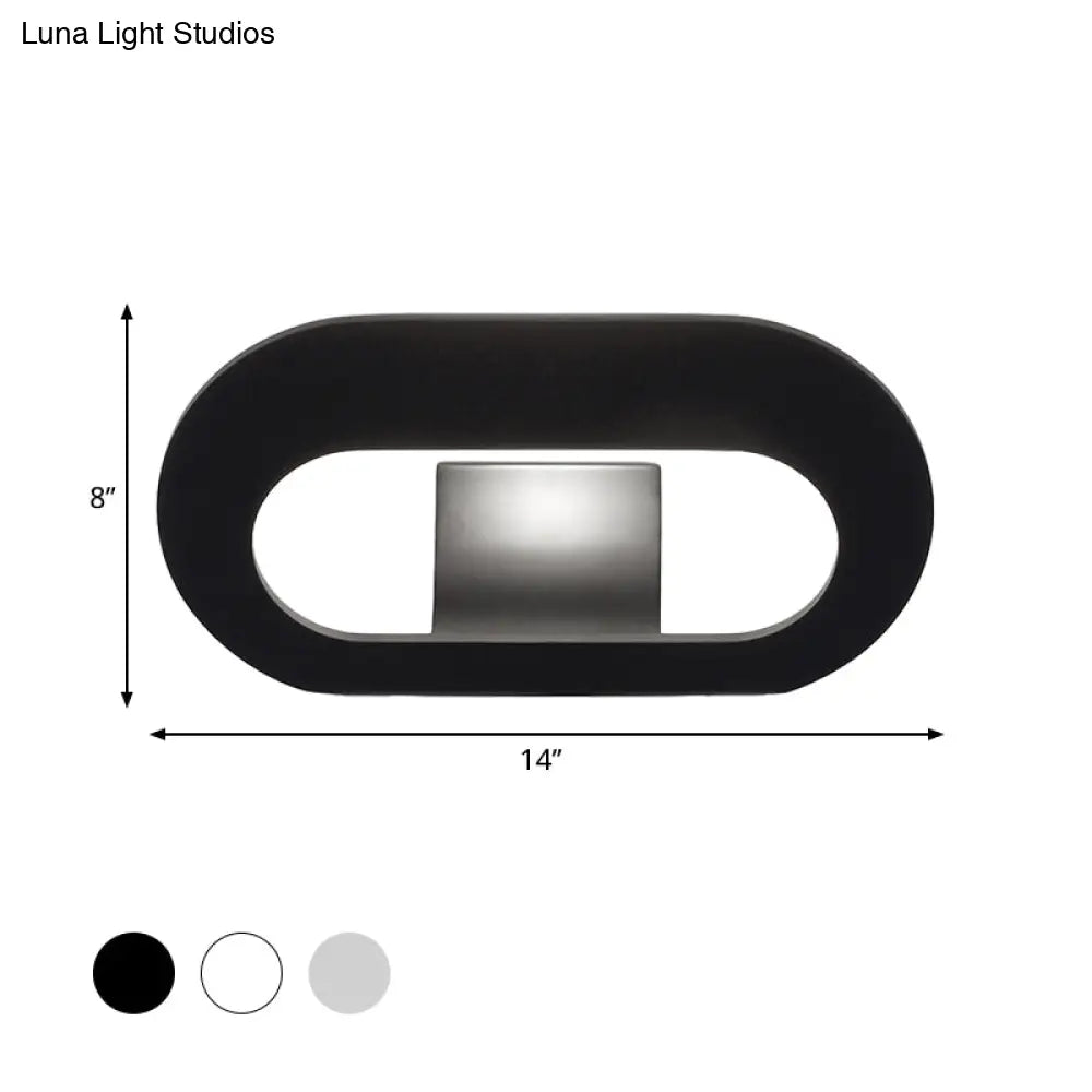 DecorBites™ Simple Stylish Oval Shade Wall Lamp with Warm/White LED Lighting in Black/Grey