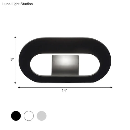 DecorBites™ Simple Stylish Oval Shade Wall Lamp with Warm/White LED Lighting in Black/Grey