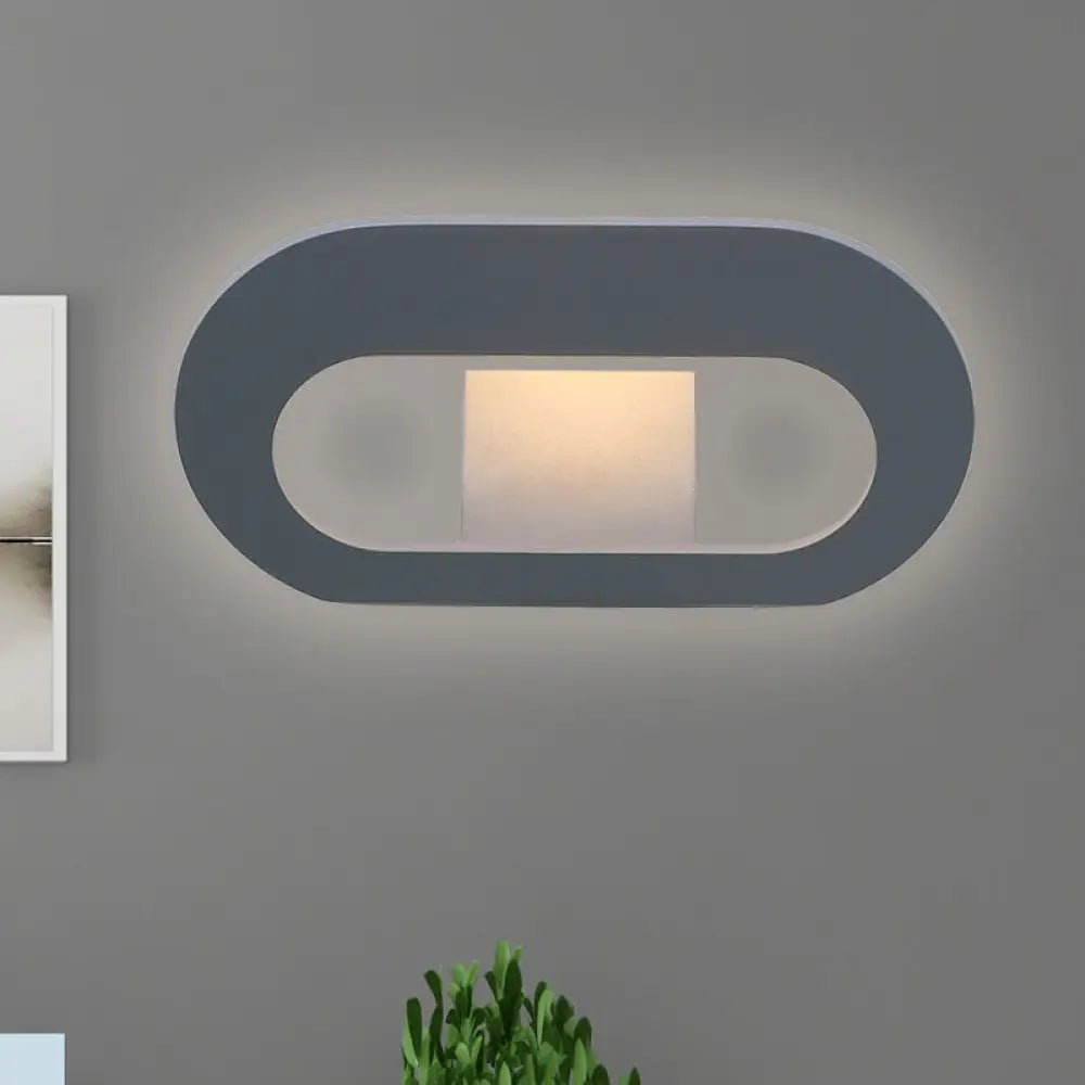 DecorBites™ Simple Stylish Oval Shade Wall Lamp with Warm/White LED Lighting in Black/Grey