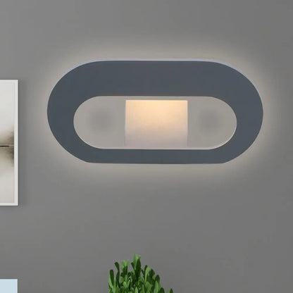 DecorBites™ Simple Stylish Oval Shade Wall Lamp with Warm/White LED Lighting in Black/Grey