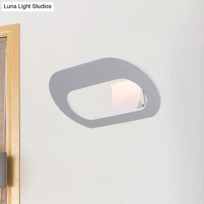DecorBites™ Simple Stylish Oval Shade Wall Lamp with Warm/White LED Lighting in Black/Grey