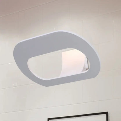 DecorBites™ Simple Stylish Oval Shade Wall Lamp with Warm/White LED Lighting in Black/Grey