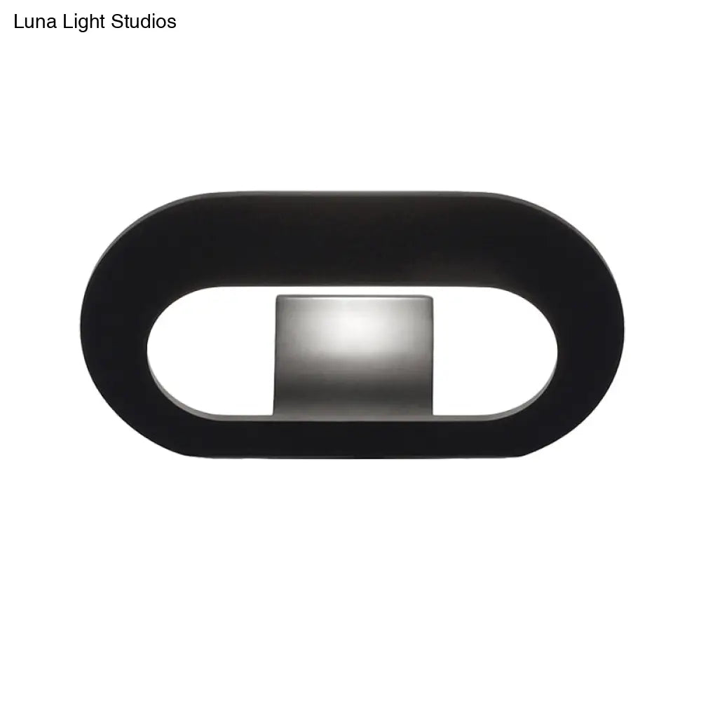 DecorBites™ Simple Stylish Oval Shade Wall Lamp with Warm/White LED Lighting in Black/Grey