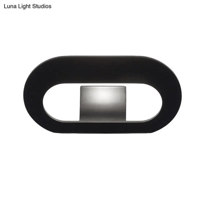 DecorBites™ Simple Stylish Oval Shade Wall Lamp with Warm/White LED Lighting in Black/Grey
