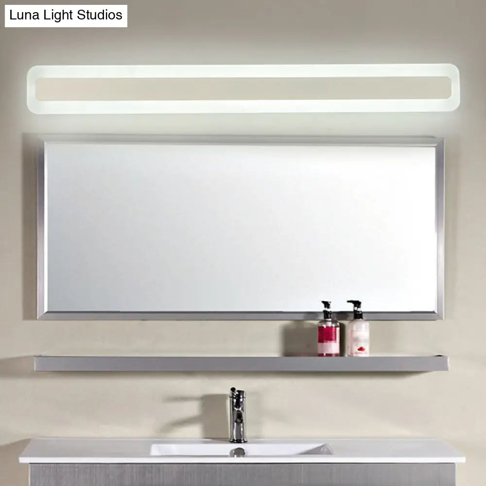 DecorBites™ Simplicity Acrylic LED Vanity Light: Rectangular Wall Sconce for White Bathroom Lighting