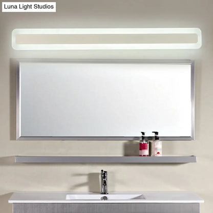 DecorBites™ Simplicity Acrylic LED Vanity Light: Rectangular Wall Sconce for White Bathroom Lighting