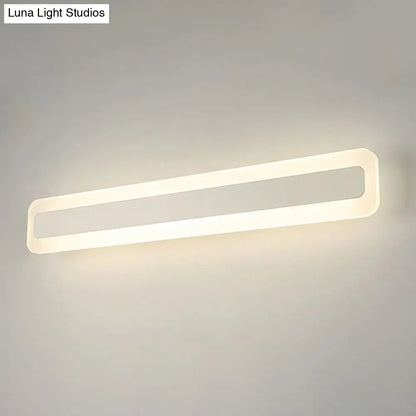 DecorBites™ Simplicity Acrylic LED Vanity Light: Rectangular Wall Sconce for White Bathroom Lighting