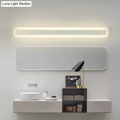DecorBites™ Simplicity Acrylic LED Vanity Light: Rectangular Wall Sconce for White Bathroom Lighting