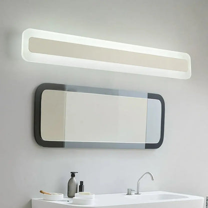 DecorBites™ Simplicity Acrylic LED Vanity Light: Rectangular Wall Sconce for White Bathroom Lighting