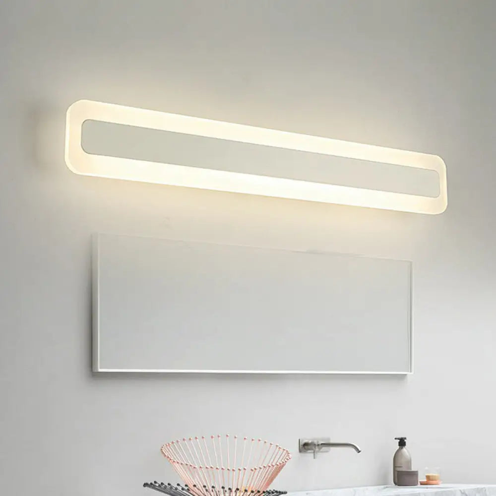 DecorBites™ Simplicity Acrylic LED Vanity Light: Rectangular Wall Sconce for White Bathroom Lighting