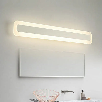 DecorBites™ Simplicity Acrylic LED Vanity Light: Rectangular Wall Sconce for White Bathroom Lighting
