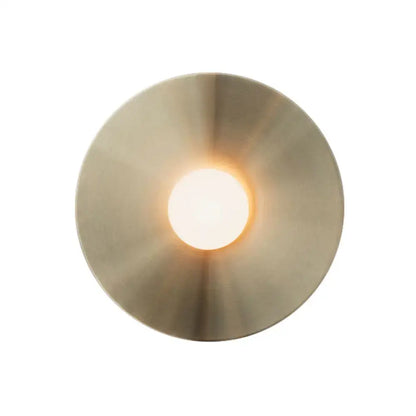 Simplicity brushed brass circular wall light fixture bedroom sconce