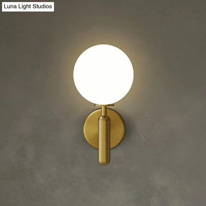 DecorBites™ Simplicity Glass Ball Wall Sconce - 1-Light Stairs Wall Mount Lighting Fixture