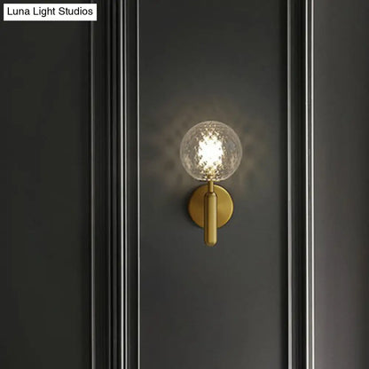 DecorBites™ Simplicity Glass Ball Wall Sconce - 1-Light Stairs Wall Mount Lighting Fixture