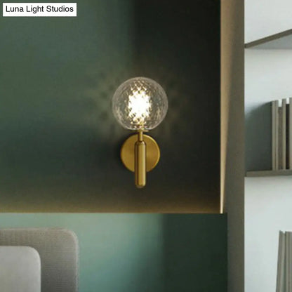 DecorBites™ Simplicity Glass Ball Wall Sconce - 1-Light Stairs Wall Mount Lighting Fixture