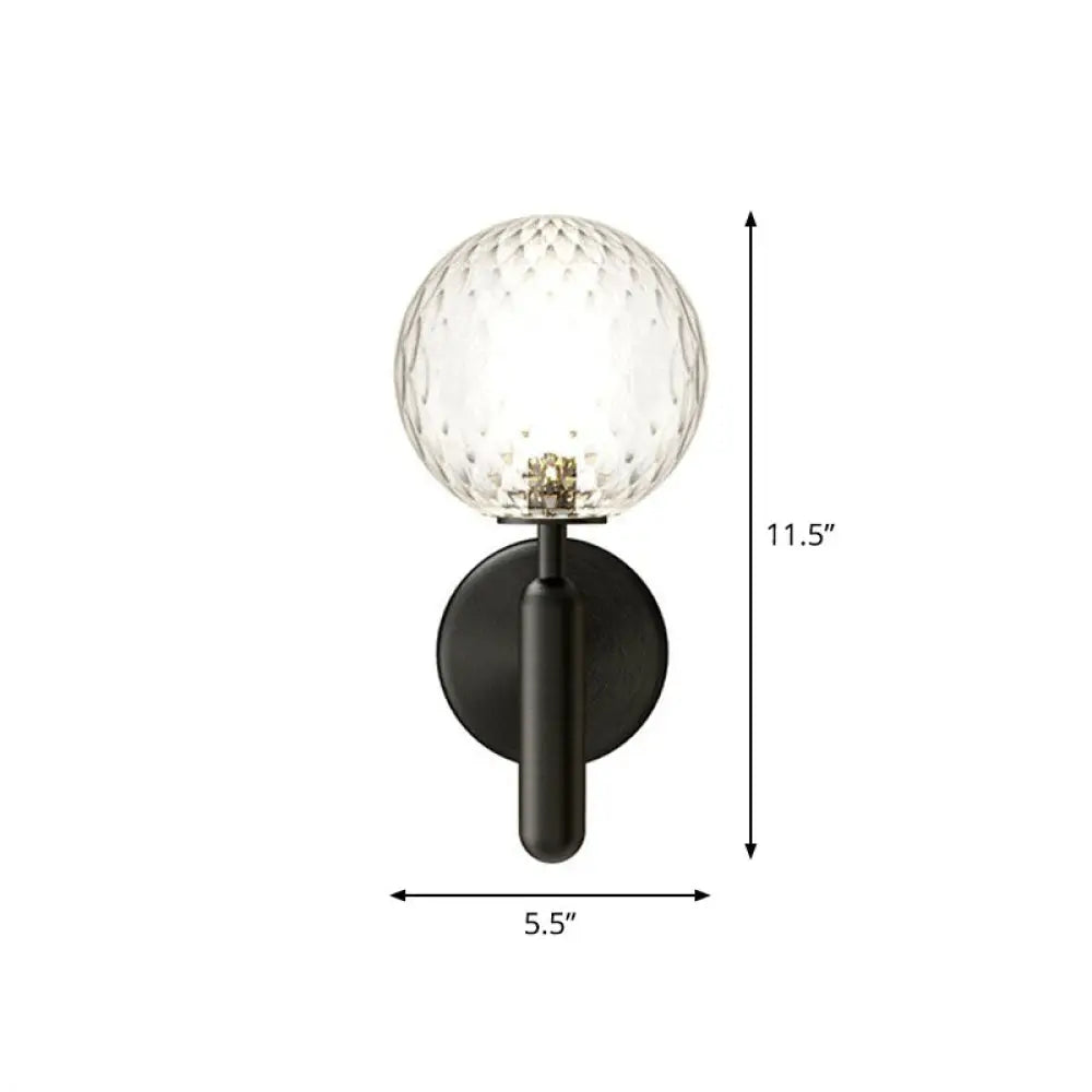 DecorBites™ Simplicity Glass Ball Wall Sconce - 1-Light Stairs Wall Mount Lighting Fixture
