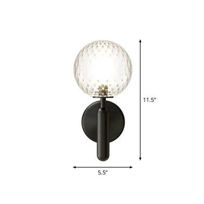 DecorBites™ Simplicity Glass Ball Wall Sconce - 1-Light Stairs Wall Mount Lighting Fixture