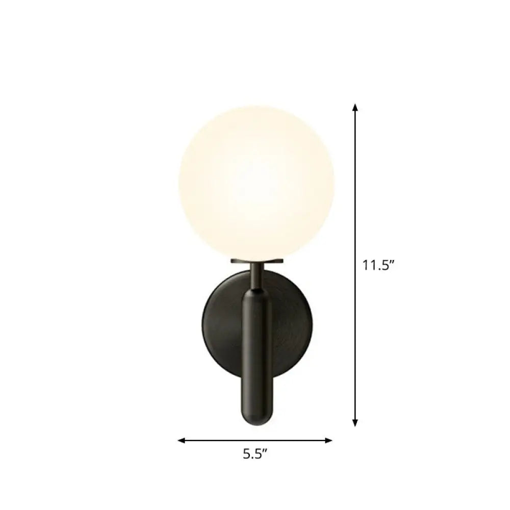 DecorBites™ Simplicity Glass Ball Wall Sconce - 1-Light Stairs Wall Mount Lighting Fixture