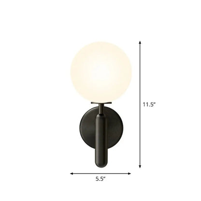 DecorBites™ Simplicity Glass Ball Wall Sconce - 1-Light Stairs Wall Mount Lighting Fixture