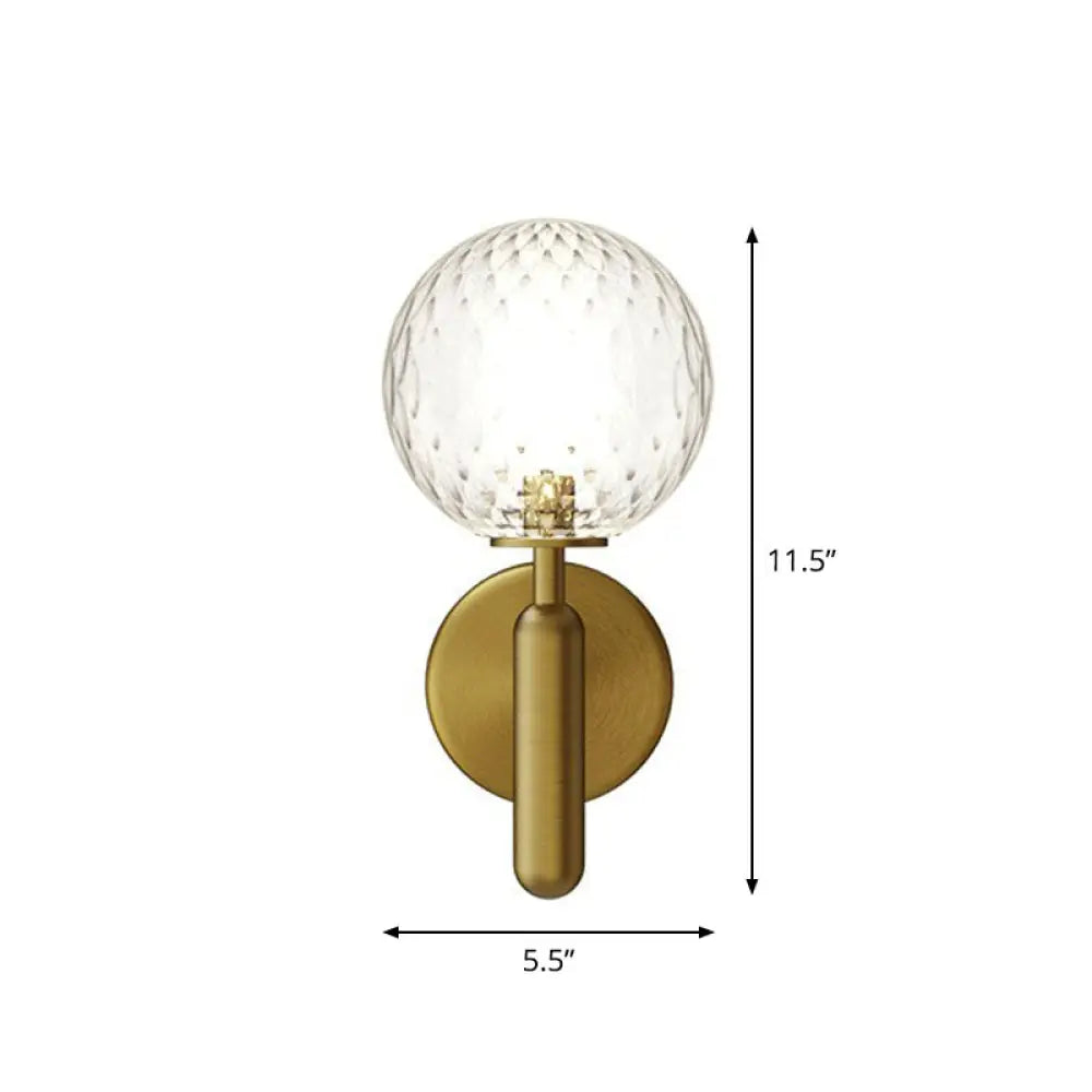 DecorBites™ Simplicity Glass Ball Wall Sconce - 1-Light Stairs Wall Mount Lighting Fixture