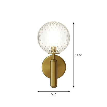 DecorBites™ Simplicity Glass Ball Wall Sconce - 1-Light Stairs Wall Mount Lighting Fixture