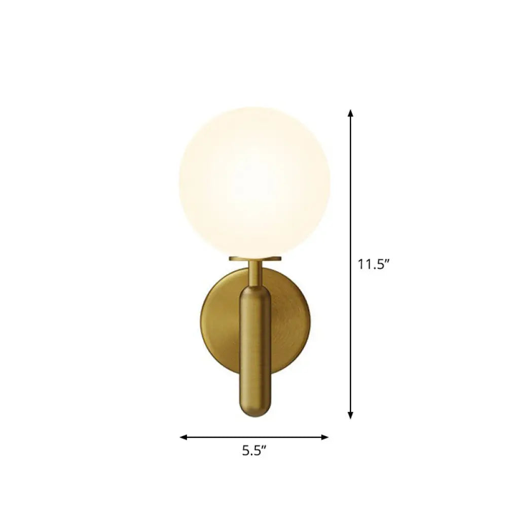 DecorBites™ Simplicity Glass Ball Wall Sconce - 1-Light Stairs Wall Mount Lighting Fixture