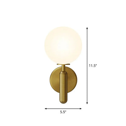 DecorBites™ Simplicity Glass Ball Wall Sconce - 1-Light Stairs Wall Mount Lighting Fixture