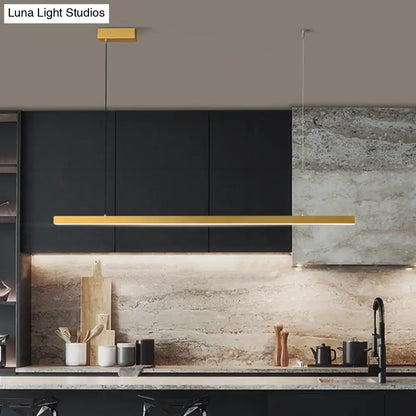 Simplicity led gold rectangular pendant light for dining room