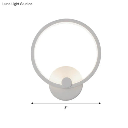DecorBites™ Simplicity Loop Sconce Light Acrylic LED - 8"/12" Diameter - Warm/White - Bedroom Wall Lighting Fixture
