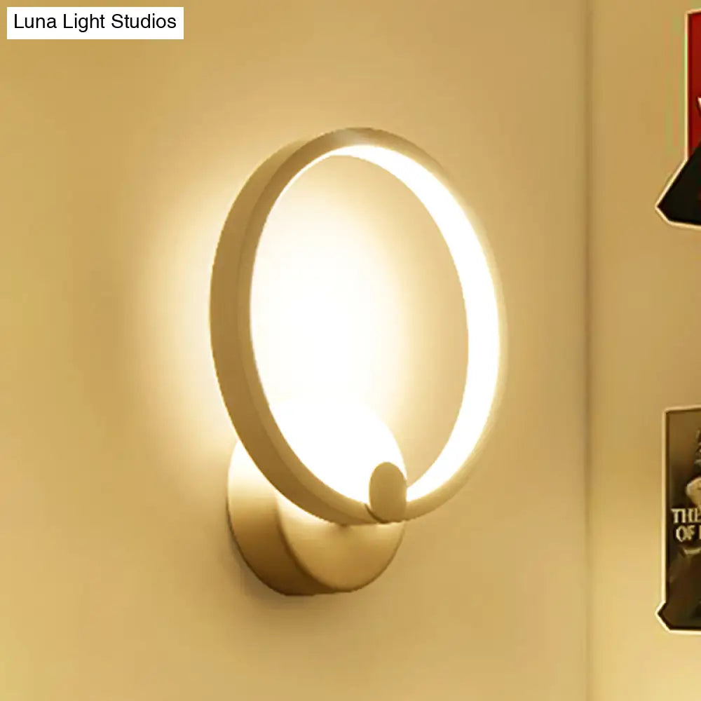 DecorBites™ Simplicity Loop Sconce Light Acrylic LED - 8"/12" Diameter - Warm/White - Bedroom Wall Lighting Fixture