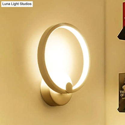 DecorBites™ Simplicity Loop Sconce Light Acrylic LED - 8"/12" Diameter - Warm/White - Bedroom Wall Lighting Fixture