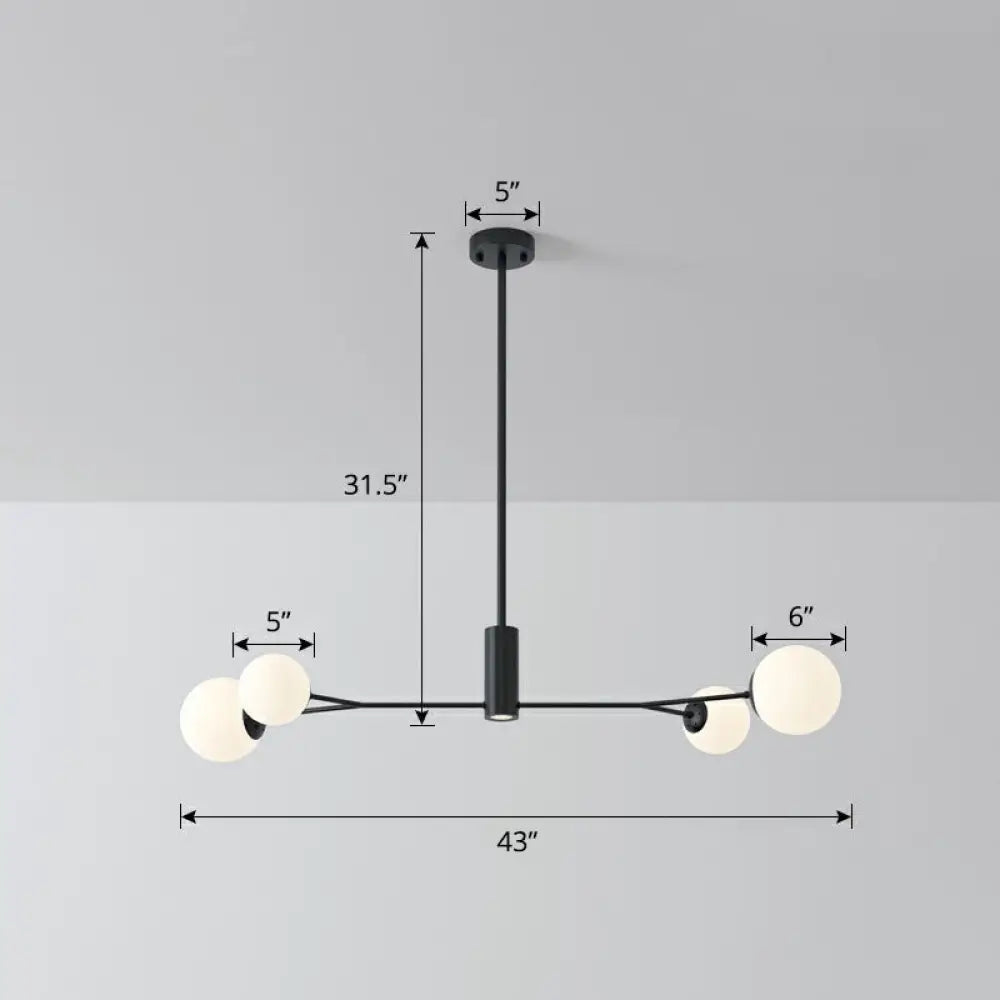 DecorBites™ Simplicity Opal Glass Molecular Island Suspension Light for Dining Rooms