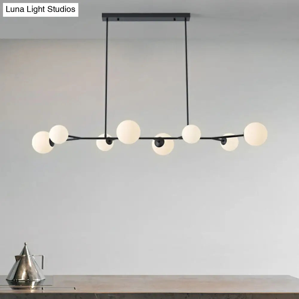 DecorBites™ Simplicity Opal Glass Molecular Island Suspension Light for Dining Rooms