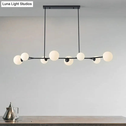DecorBites™ Simplicity Opal Glass Molecular Island Suspension Light for Dining Rooms