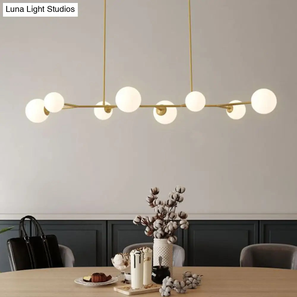 DecorBites™ Simplicity Opal Glass Molecular Island Suspension Light for Dining Rooms
