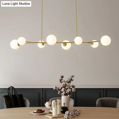 DecorBites™ Simplicity Opal Glass Molecular Island Suspension Light for Dining Rooms